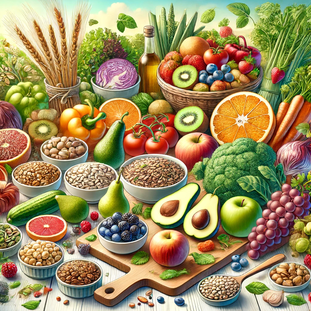 Include plenty of fruits, vegetables, whole grains, legumes, nuts, and seeds in your diet. 